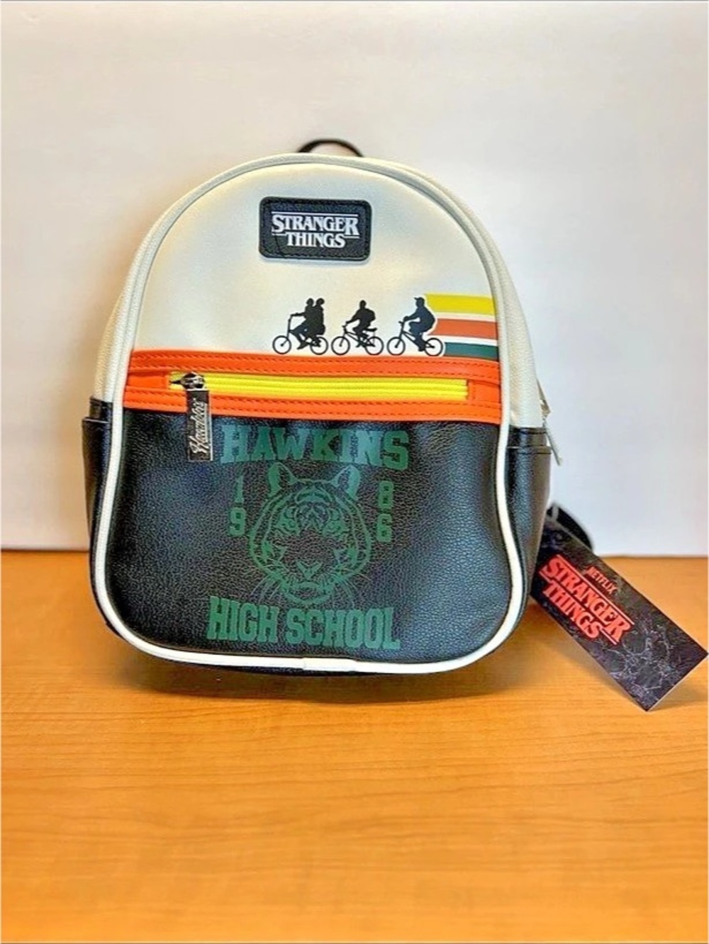 Stranger Things Hawkins High School backpack Graphic Backpack Black & White New